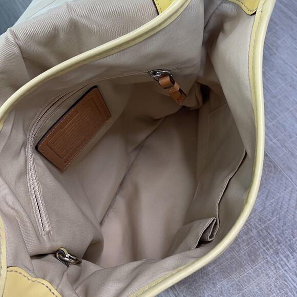 COACH Canary Yellow Crossbody Handbag Authentic Leather Flap Shoulder Bag F13355 - Picture 12 of 16